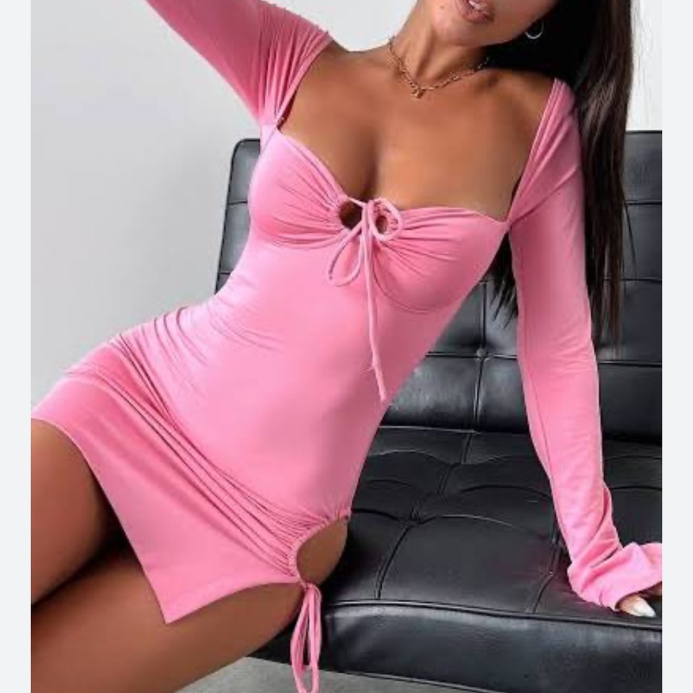 Pink mini dress